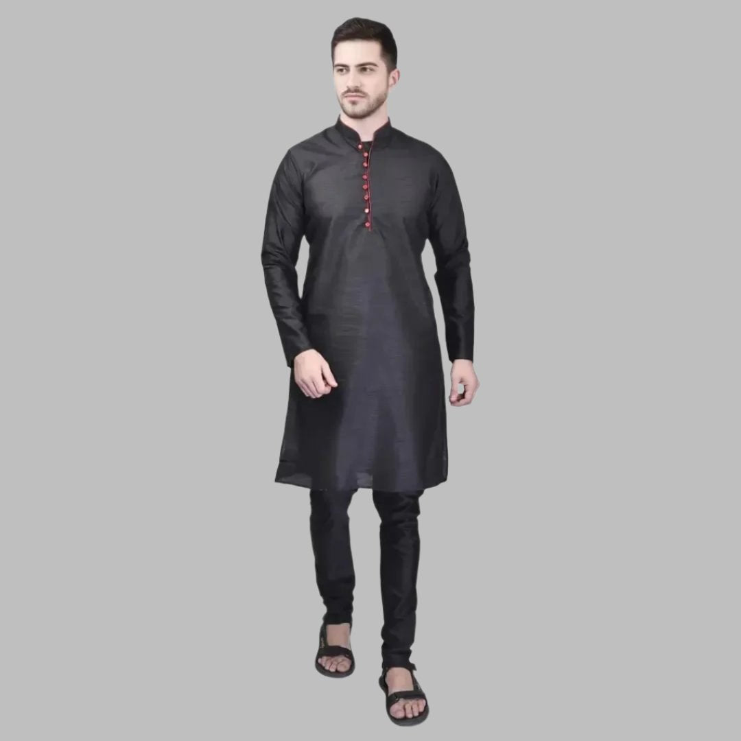 Stylish Silk Kurta & Bottom Set for Men
Size: M, L, XL, XXL
 Color:  White
 Fabric:  Silk
 Type:  Kurta Sets
 Style:  Solid
 Design Type:  Kurta & Bottom Sets
This stylish silk kurta and bottom set for men combines comfort and elegance. Made from high-quality silk, it offers a luxurious feel and drapes effortlessly on the body. The intricate design and vibrant colors make it a perfect choice for any occasion. Upgrade your traditional wardrobe with